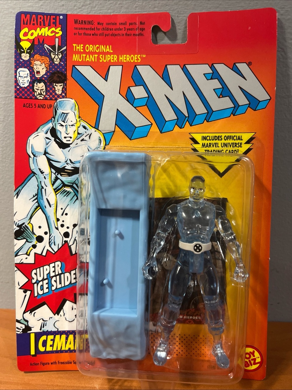X-MEN ICEMAN WITH SUPER ICE SLIDE MARVEL COMICS TOY BIZ NEW SEALED IN PACK 1993